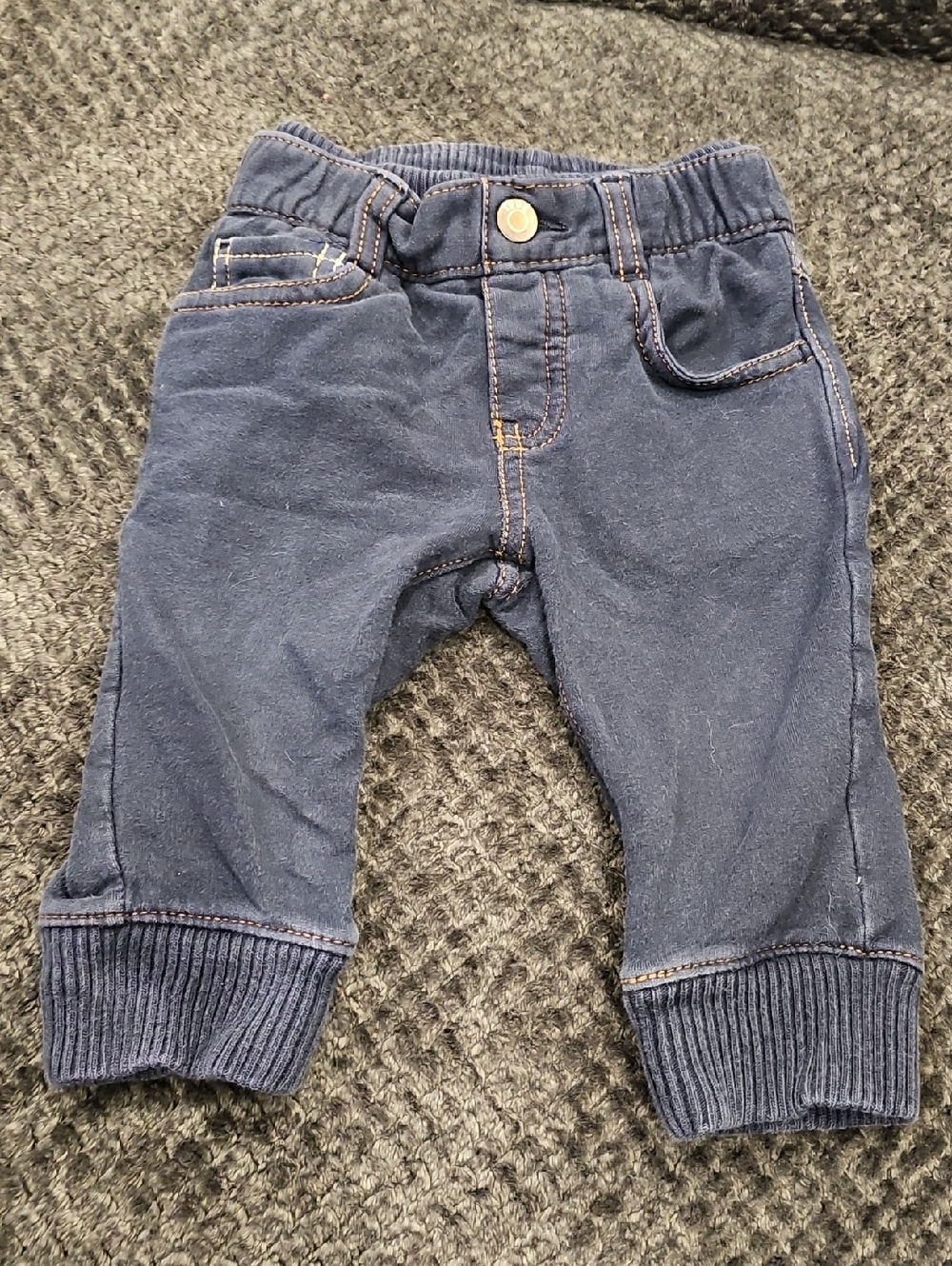 babyGap Knit Denim Joggers - Dark Wash - 6-12 Months
